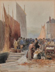 Escena del puerto: Llegada de la flota pesquera de David Gould Green