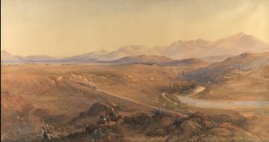 Un Tren de Vapor en el Ferrocarril Otomano, 1859 de David Hall McKewan