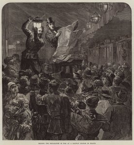 Leyendo la declaración de guerra en una estación de tren en Francia de David Henry Friston