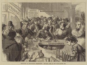 Reclutamiento en King-Street, Westminster, Sargento Kite en el bar de la taberna