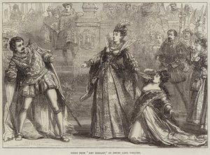Escena de Amy Robsart, en el Teatro Drury Lane de David Henry Friston