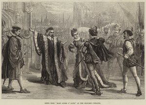 Escena de María, Reina de Escocia, en el Teatro de la Princesa de David Henry Friston