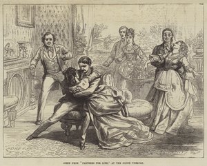 Escena de Socios para la vida, en el Globe Theatre de David Henry Friston