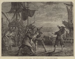 Escena de la ópera de Wagner El holandés errante, en el Teatro Lyceum
