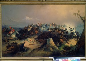 Attaque par les Tcherkesses de la cavalerie russe le 24 Mai 1846 (Ataque de los Cherkesses a la caballería rusa el 24 de mayo de David Johann Friedrch Koenig
