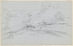 Estudio para "Montañas Blancas desde North Conway, New Hampshire" [recto] de David Johnson