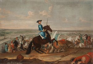 El rey Carlos XII en la batalla de Narva el 19 de noviembre de 1700 de David Krafft von