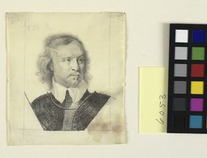 Retrato de cabeza y hombros de Oliver Cromwell de David Loggan