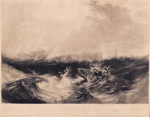 Grace Darling y su padre rescatando a los nueve sobrevivientes del Forfarshire de David Lucas