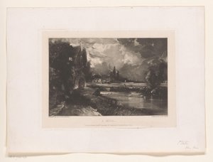 paisaje con un molino de agua Un molino (título sobre el objeto) de David Lucas