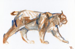 Lynx, 2022 (óleo sobre lienzo colocado) de David Mayer