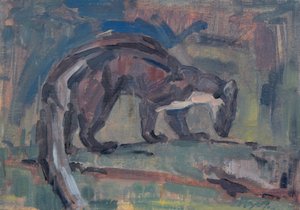 Pine Marten, 2023 (óleo sobre lienzo) de David Mayer