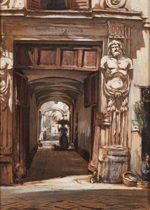 Un palacio antiguo, Roma (acuarela y bodycolour)