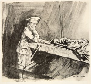 Embarcando a los heridos, ilustración de 