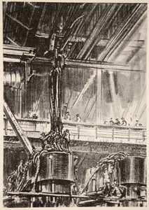 En el taller de máquinas, ilustración de 