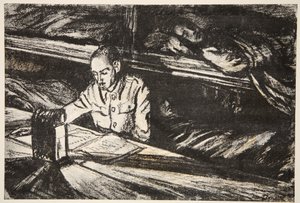 En un barco hospital de noche: el ordenanza, ilustración de 