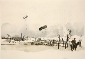 En el Somme: Globos de salchichas, ilustración de 