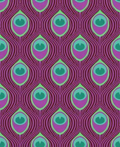 Pavo real magenta, 2019 (técnica mixta digital) de David Newton