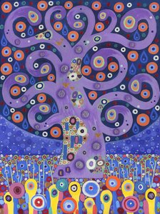 El árbol del pavo real, 2011 (acrílico sobre lienzo) de David Newton