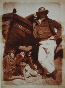 Un pescador de Newhaven y niños, c.1843-47 de David Octavius and Adamson Robert Hill