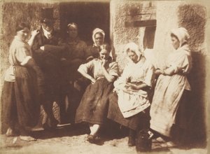 Puerta de la cabaña de un piloto de Newhaven de David Octavius Hill and Robert Adamson