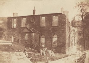 Capilla de Lady Glenorchy durante la demolición, en el sitio de la estación de Waverley de David Octavius Hill and Robert Adamson