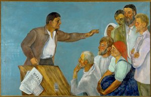 Agitador (óleo sobre lienzo) de David Petrovich Shterenberg