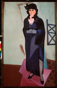 Retrato de la esposa del artista. Pintura de David Petrovich Sterenberg (1881-1948), óleo sobre lienzo de David Petrovich Sterenberg