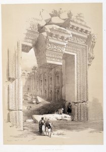Puerta de Baalbek en Líbano, dibujo hecho el 07/05/1839 en “La Tierra Santa”, Londres 1849
