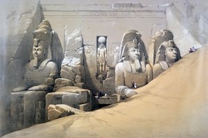 Elevación frontal del Gran Templo de Abu Simbel, Nubia, siglo XIX