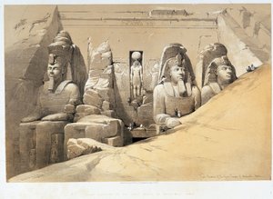 Elevación frontal del gran templo de Abu Simbel, Nubia en “La Tierra Santa”, Londres 1849 de David Roberts