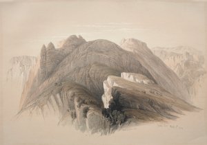 Gebil Hor. Monte Hor, desde los acantilados que rodean Petra, 1839 de David Roberts