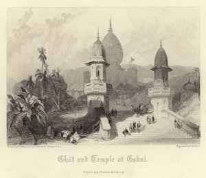 Ghat y Templo en Gokul de David Roberts