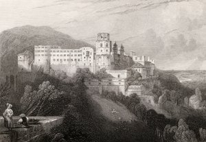 Castillo de Heidelberg, Heidelberg, grabado por J.T.Willmore en 