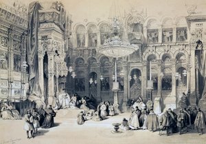 Interior de la Iglesia del Santo Sepulcro, Jerusalén de David Roberts