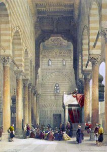 Interior de la mezquita de los Metwalys (litografía) de David Roberts
