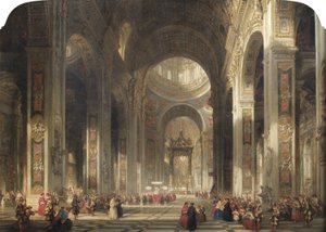 Interior de San Pedro, Roma, 1862 de David Roberts