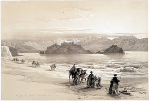 Isla de Graia, golfo de Akabah, dibujo hecho el 27/02/1839 en "La Tierra Santa", Londres 1849 de David Roberts