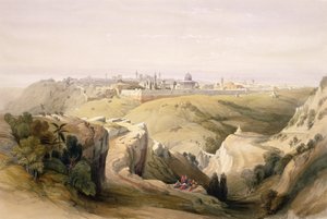 Jerusalén desde el Monte de los Olivos, 8 de abril de 1839, lámina 6 del Volumen I de 