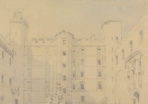 Patio del Palacio de Linlithgow, West Lothian de David Roberts