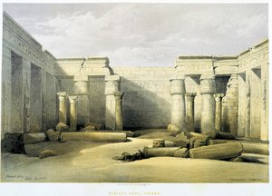 Medinet Abu, Tebas - en "La Tierra Santa", Londres 1849 de David Roberts