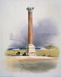 Columna de Pompeyo, Alejandría, siglo XIX de David Roberts