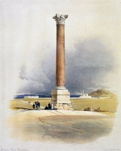 Columna de Pompeyo, Alejandría, Egipto, siglo XIX de David Roberts