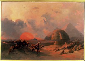 Recuerdo del desierto en la aproximación del Simún de David Roberts