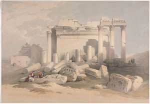 Ruinas del pórtico oriental del templo de Baalbek de David Roberts