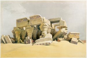 Ruinas del Templo de Kom Ombo, Egipto, c. 1845 de David Roberts