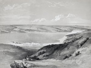 Mar de Galilea, del Viaje a Tierra Santa, litografía de David Roberts de David Roberts
