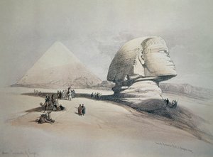 Esfinge en Giza. Litografía de David Roberts