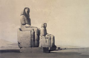Estatuas en Tebas, Egipto, c1845 (litografía) de David Roberts
