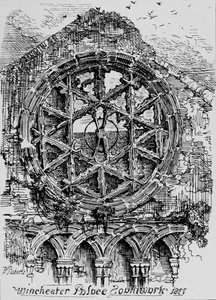 La ventana circular del salón de Winchester House, Palacio de Winchester, Southwark, 1835, 1912 de David Roberts